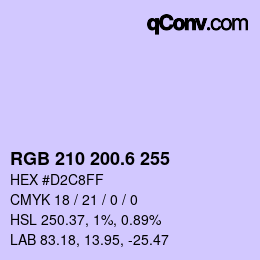 カラーコード: RGB 210 200.6 255 | qconv.com