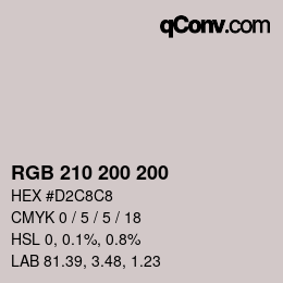 Farbcode: RGB 210 200 200 | qconv.com