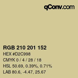 Farbcode: RGB 210 201 152 | qconv.com