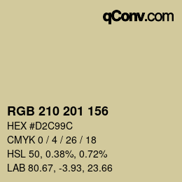 Color code: RGB 210 201 156 | qconv.com