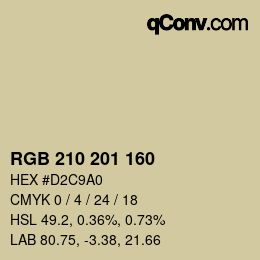 Farbcode: RGB 210 201 160 | qconv.com