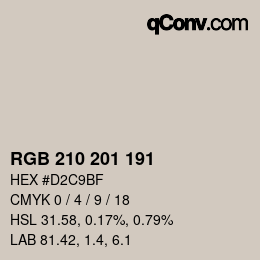Color code: RGB 210 201 191 | qconv.com