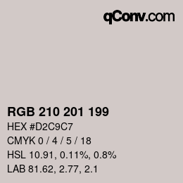 Color code: RGB 210 201 199 | qconv.com