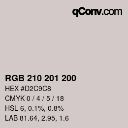 Code couleur: RGB 210 201 200 | qconv.com