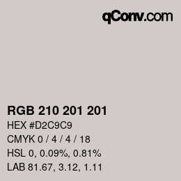 Color code: RGB 210 201 201 | qconv.com