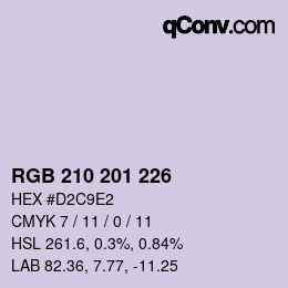 Color code: RGB 210 201 226 | qconv.com