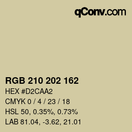 Color code: RGB 210 202 162 | qconv.com