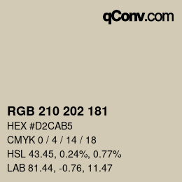 Color code: RGB 210 202 181 | qconv.com