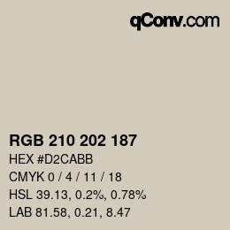 Code couleur: RGB 210 202 187 | qconv.com