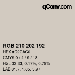 Color code: RGB 210 202 192 | qconv.com