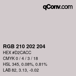Color code: RGB 210 202 204 | qconv.com