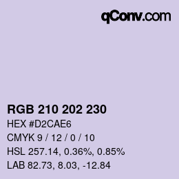 Color code: RGB 210 202 230 | qconv.com