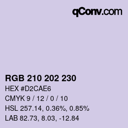 Código de color: RGB 210 202 230 | qconv.com