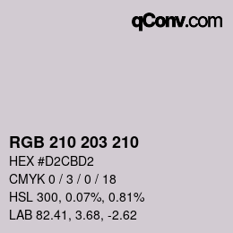 Color code: RGB 210 203 210 | qconv.com