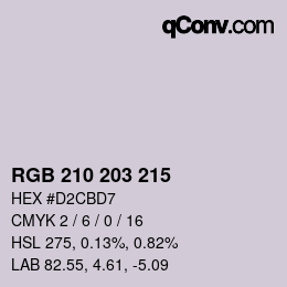 Color code: RGB 210 203 215 | qconv.com