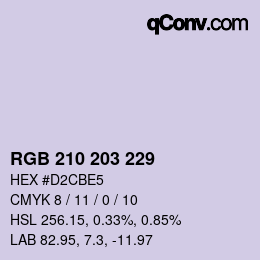 Color code: RGB 210 203 229 | qconv.com
