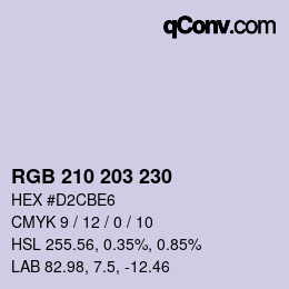 Color code: RGB 210 203 230 | qconv.com