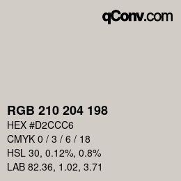 Color code: RGB 210 204 198 | qconv.com