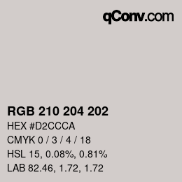 Code couleur: RGB 210 204 202 | qconv.com