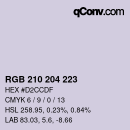 カラーコード: RGB 210 204 223 | qconv.com