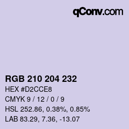 Farbcode: RGB 210 204 232 | qconv.com