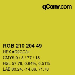 Color code: RGB 210 204 49 | qconv.com