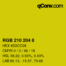 Color code: RGB 210 204 8 | qconv.com