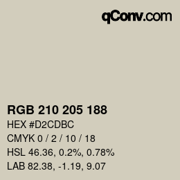 カラーコード: RGB 210 205 188 | qconv.com