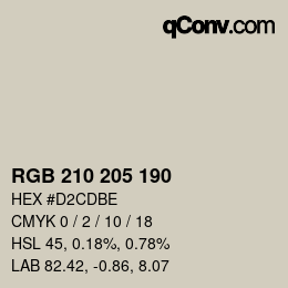 Color code: RGB 210 205 190 | qconv.com