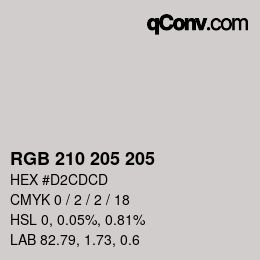 Color code: RGB 210 205 205 | qconv.com