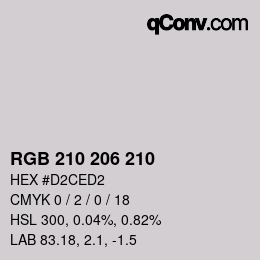 Farbcode: RGB 210 206 210 | qconv.com