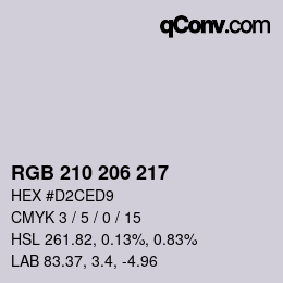 Color code: RGB 210 206 217 | qconv.com