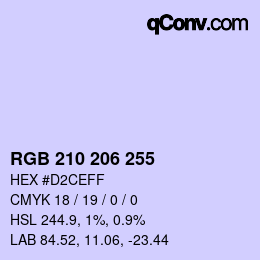 Color code: RGB 210 206 255 | qconv.com