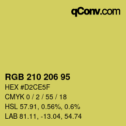 カラーコード: RGB 210 206 95 | qconv.com