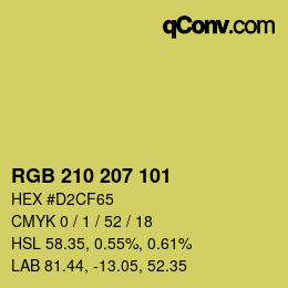 Color code: RGB 210 207 101 | qconv.com