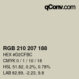 Code couleur: RGB 210 207 188 | qconv.com
