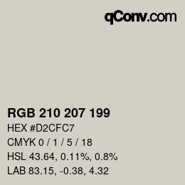 Color code: RGB 210 207 199 | qconv.com