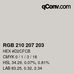 Color code: RGB 210 207 203 | qconv.com