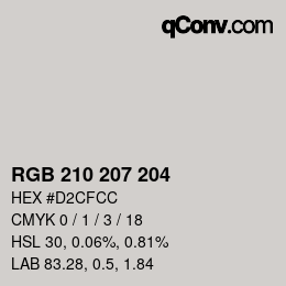 Color code: RGB 210 207 204 | qconv.com