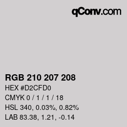 Color code: RGB 210 207 208 | qconv.com