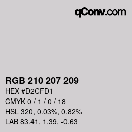 Color code: RGB 210 207 209 | qconv.com