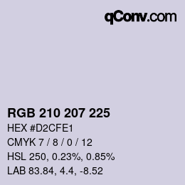 Color code: RGB 210 207 225 | qconv.com