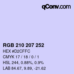 Código de color: RGB 210 207 252 | qconv.com