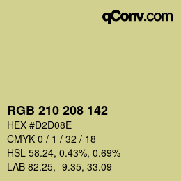 Color code: RGB 210 208 142 | qconv.com