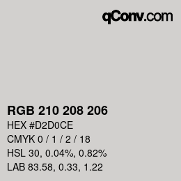 Color code: RGB 210 208 206 | qconv.com