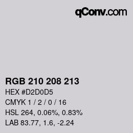 Farbcode: RGB 210 208 213 | qconv.com