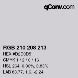 Color code: RGB 210 208 213 | qconv.com