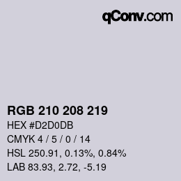 Color code: RGB 210 208 219 | qconv.com