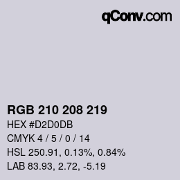 カラーコード: RGB 210 208 219 | qconv.com