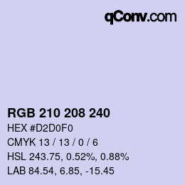 Color code: RGB 210 208 240 | qconv.com